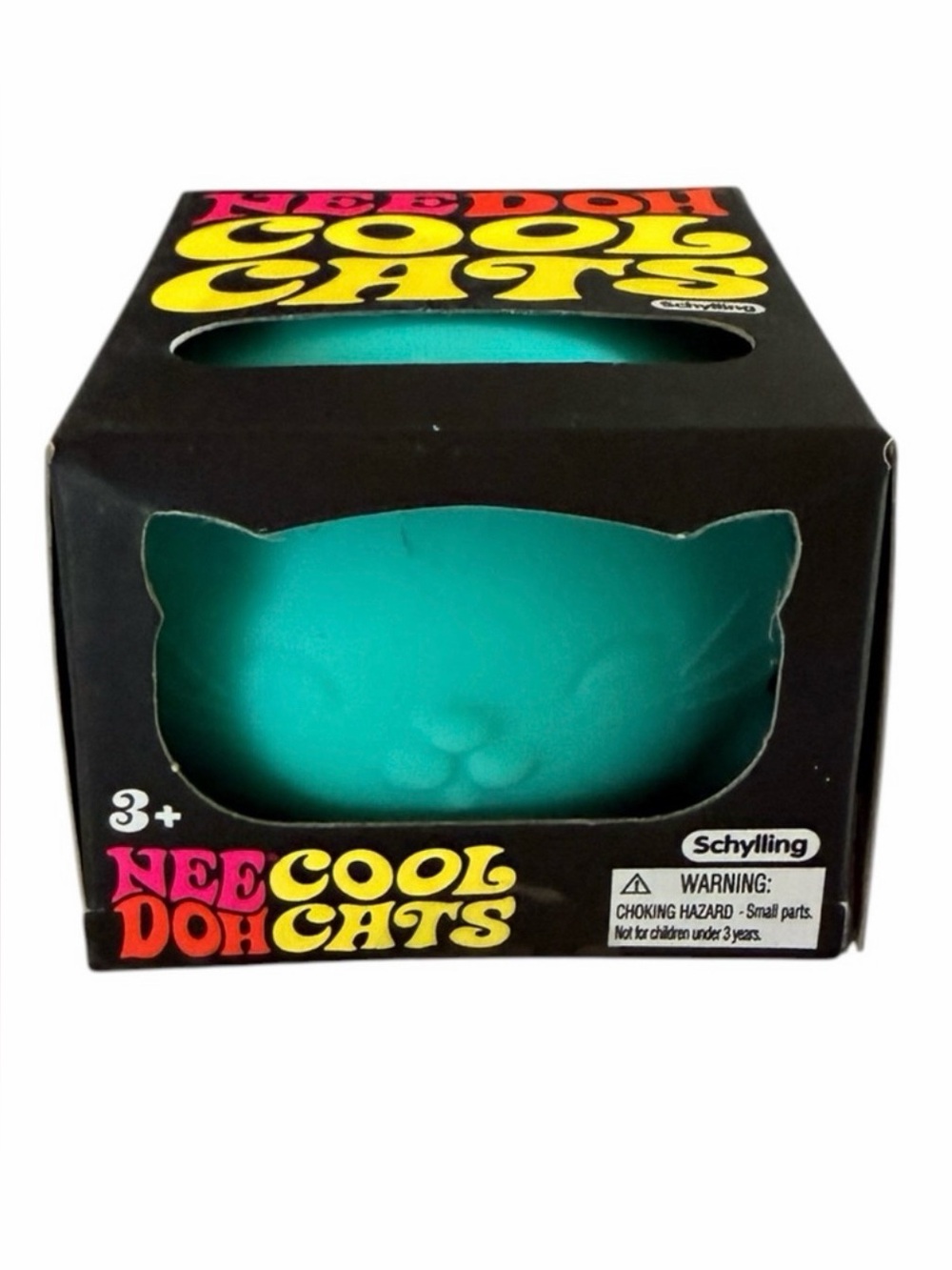 NIB Schylling NeeDoh Cool Cats Teal Blue Green Squishy Sensory Fidget Toy 3+